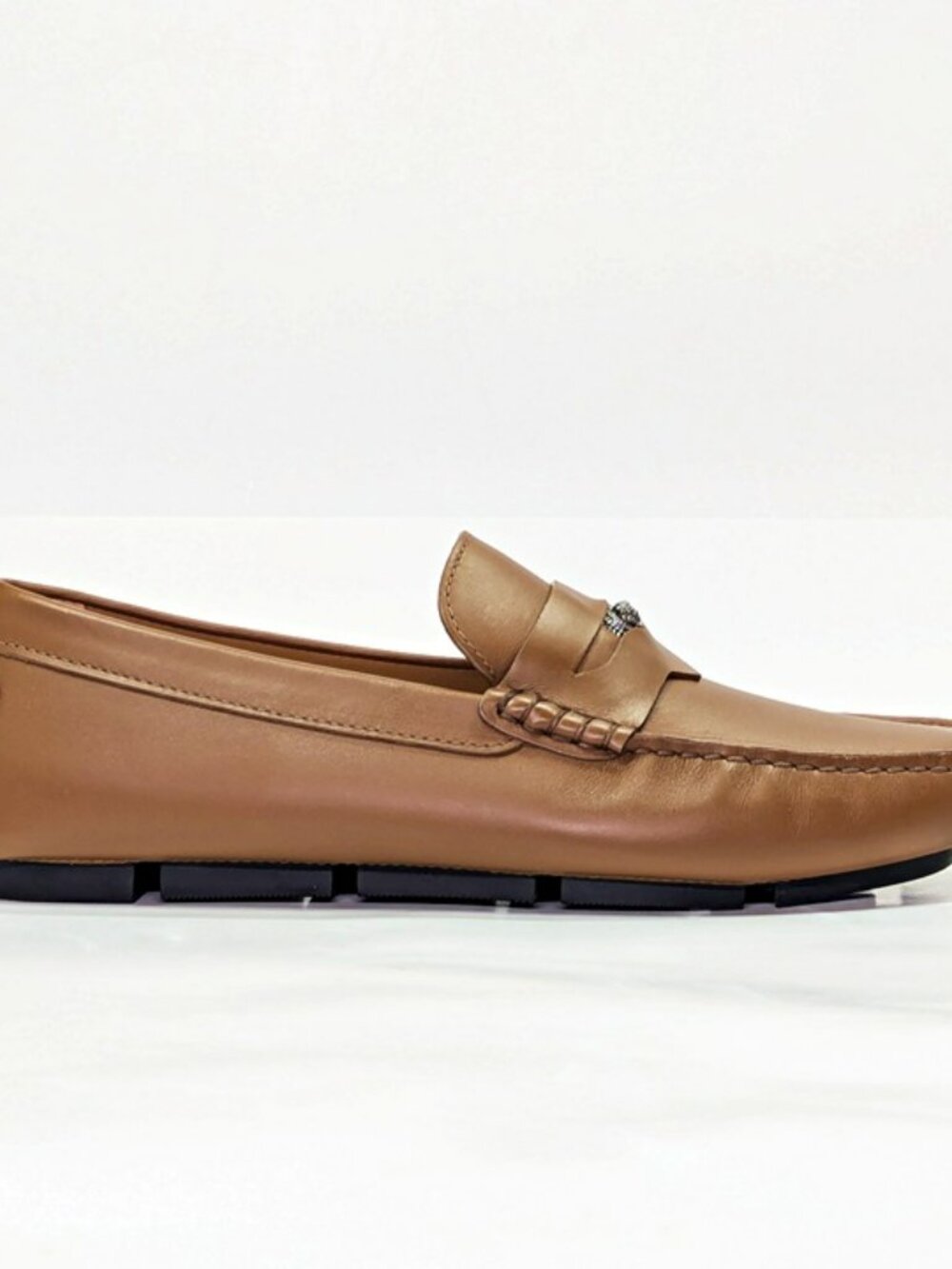 Versace Men's Medusa Biggie Leather Loafer Dark Toffee Size 41 (MSRP $775) - Picture 4 of 12